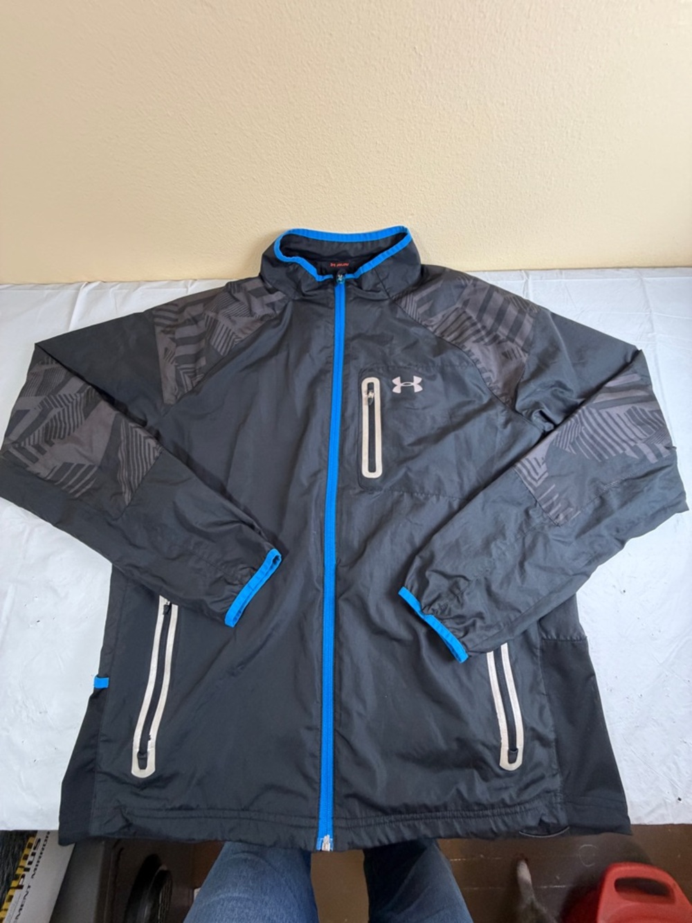 Under Armour Black‎ Jacket with Blue Trim